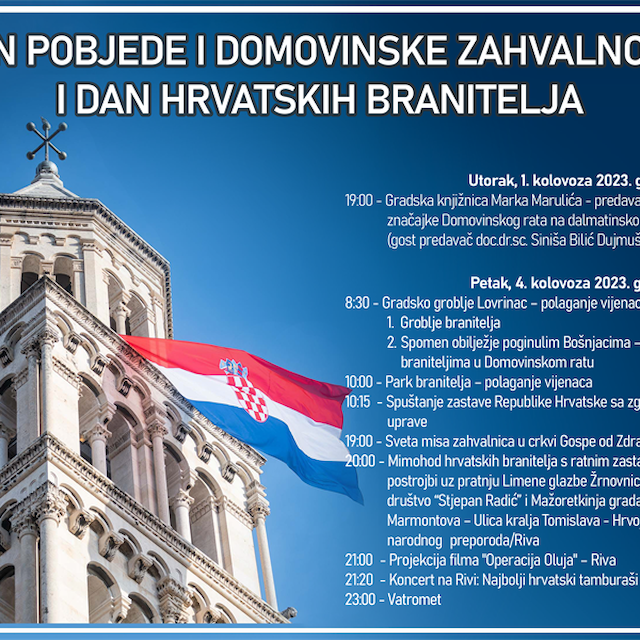 Obilježavanje Dana pobjede i domovinske zahvalnosti i Dana hrvatskih branitelja u Splitu