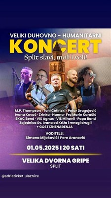 Humanitarni koncert duhovne glazbe "Split slavi, moli i voli"
