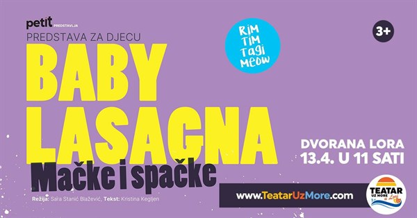 BABY LASAGNA: Mačke i spačke, predstava za djecu